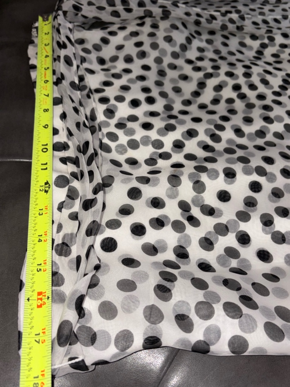 Shanty Polka Dot Layered Skirt Size 10 Sheer Overlay Tie Waist Black White - Picture 7 of 11